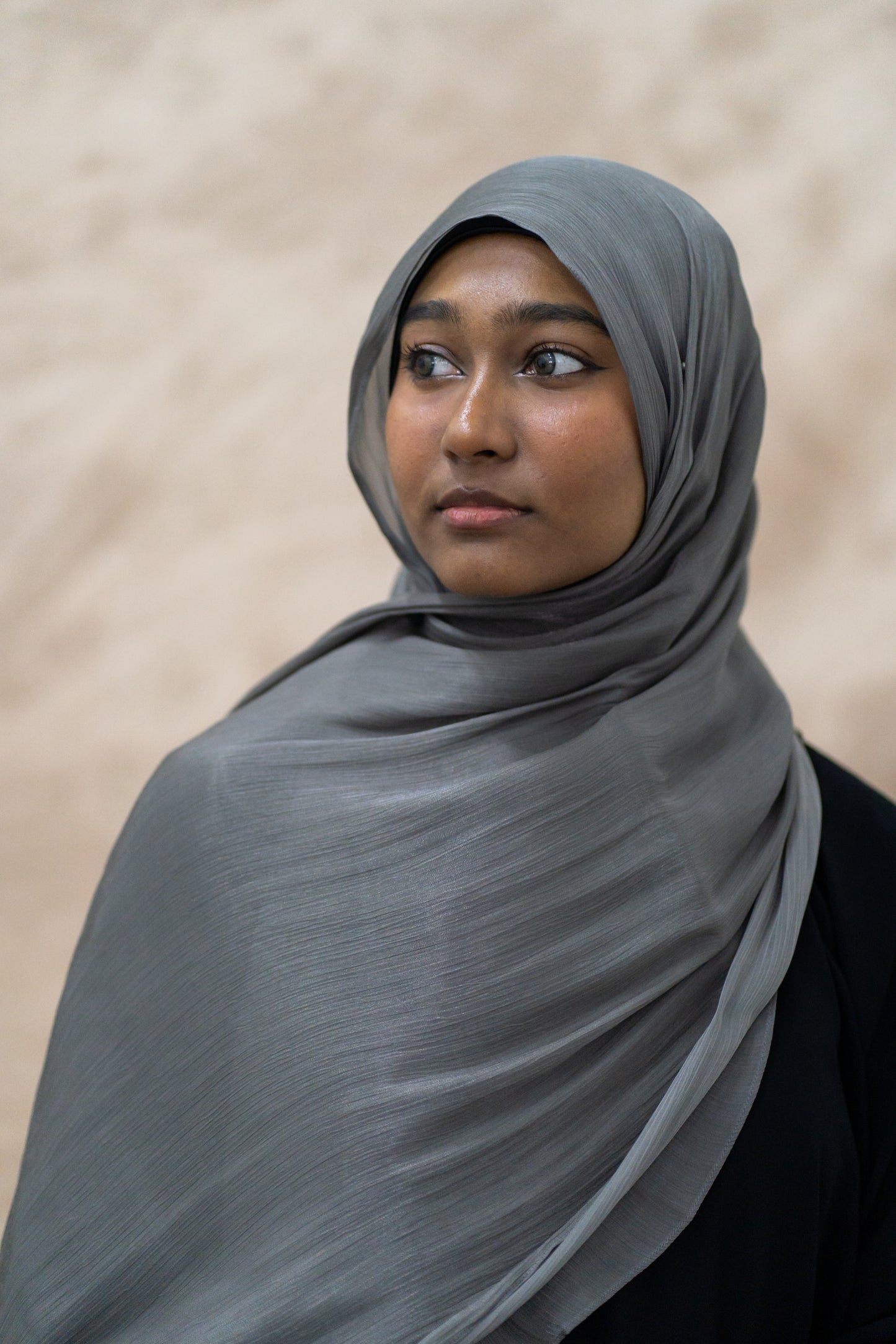 SHIMMER SILK HIJAB - ASH