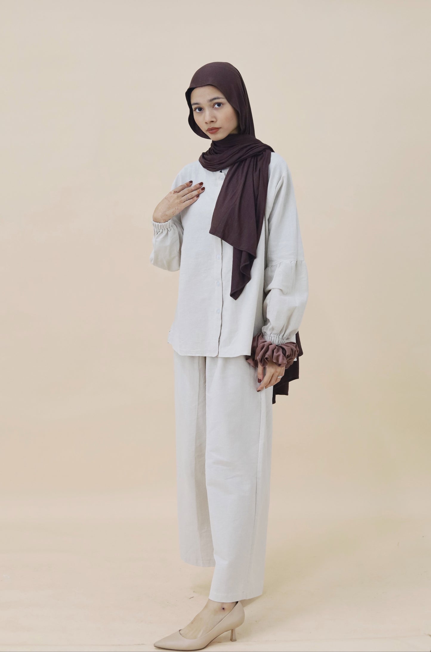 AMANI PANT SET - SNOW DROP