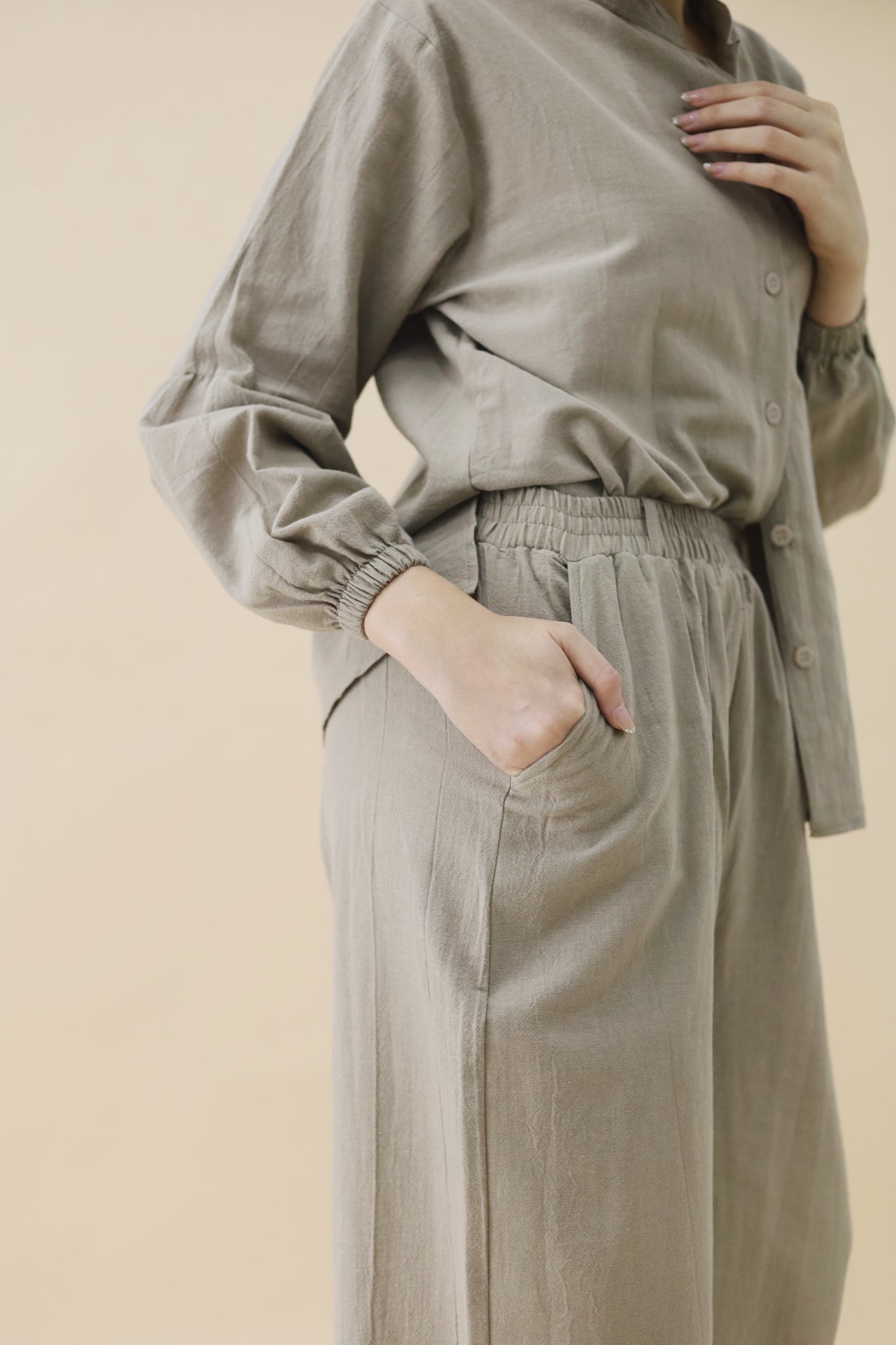 AMANI PANT SET - KHAKI