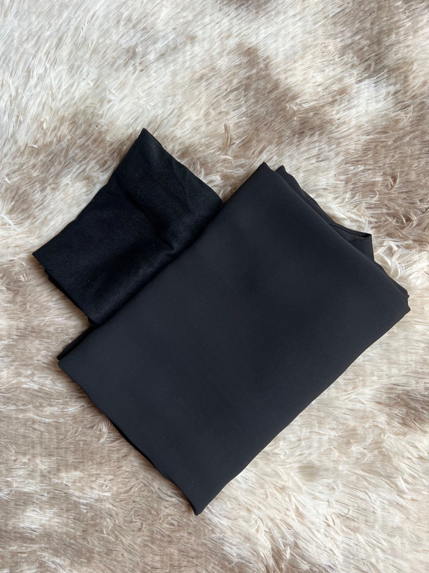 KOREAN CHIFFON HIJAB WITH MATCHING INNER CAP - BLACK