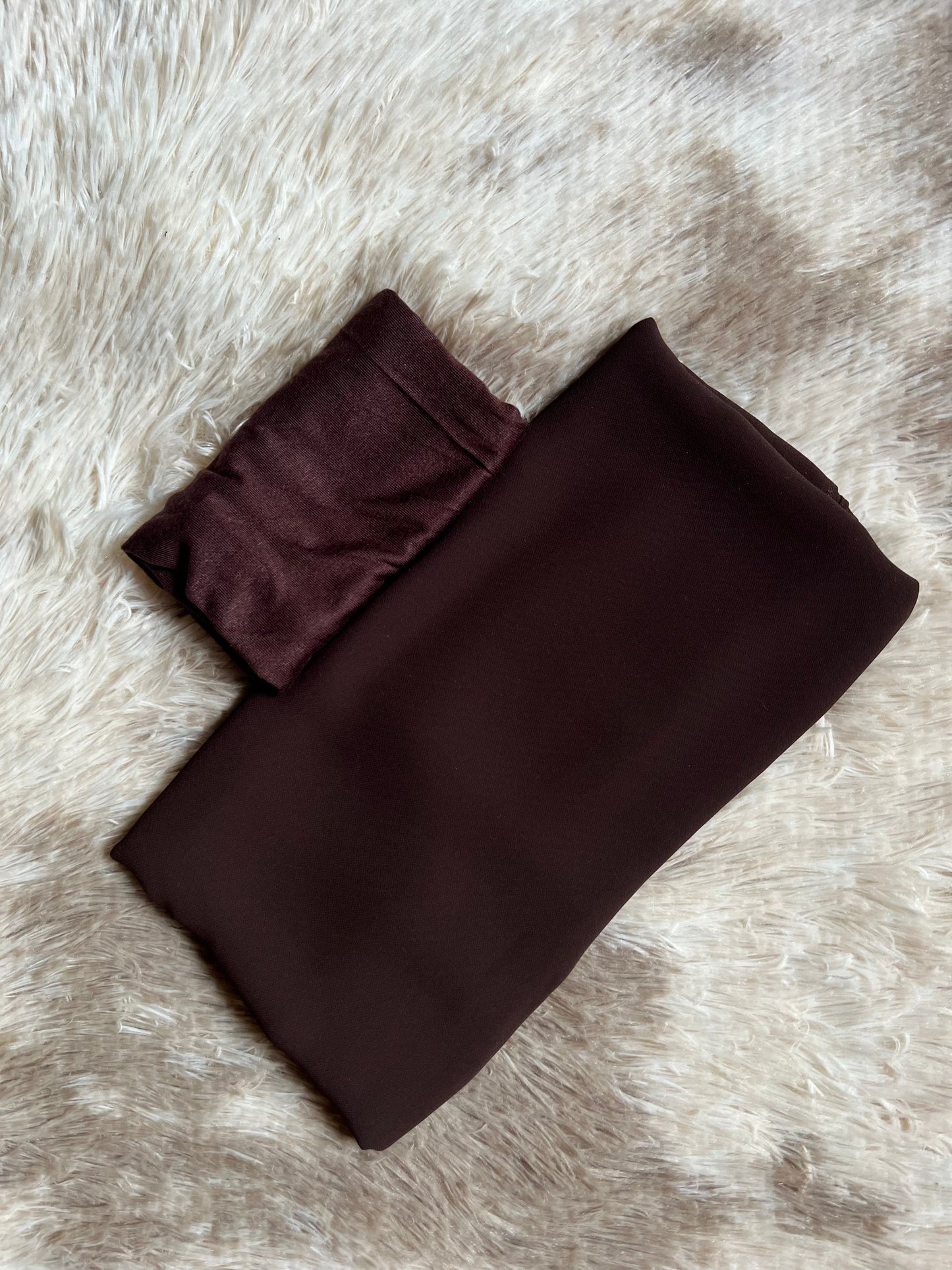 KOREAN CHIFFON HIJAB WITH MATCHING INNER CAP - BRUNETTE