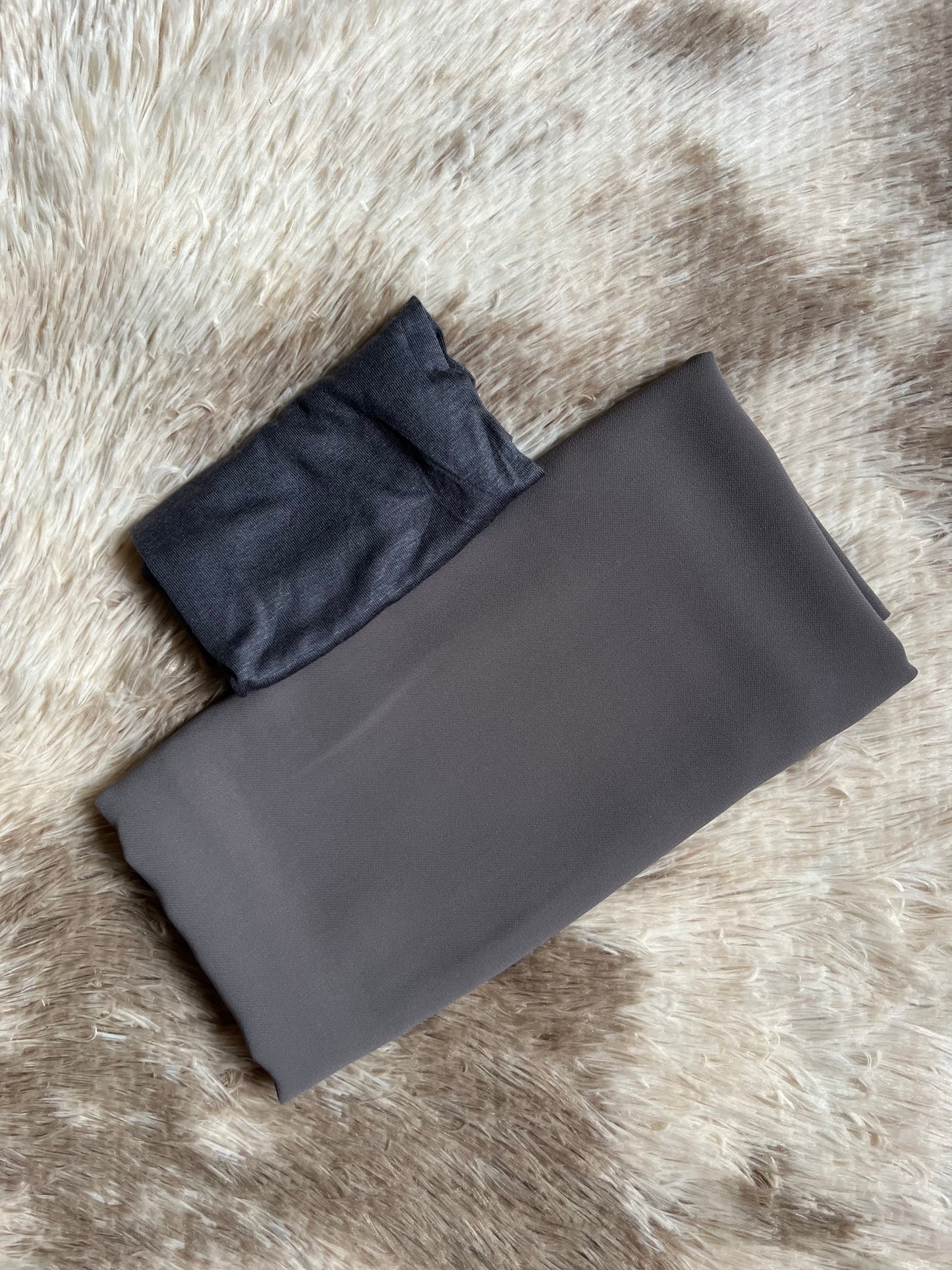 KOREAN CHIFFON HIJAB WITH MATCHING INNER CAP - FOSSIL