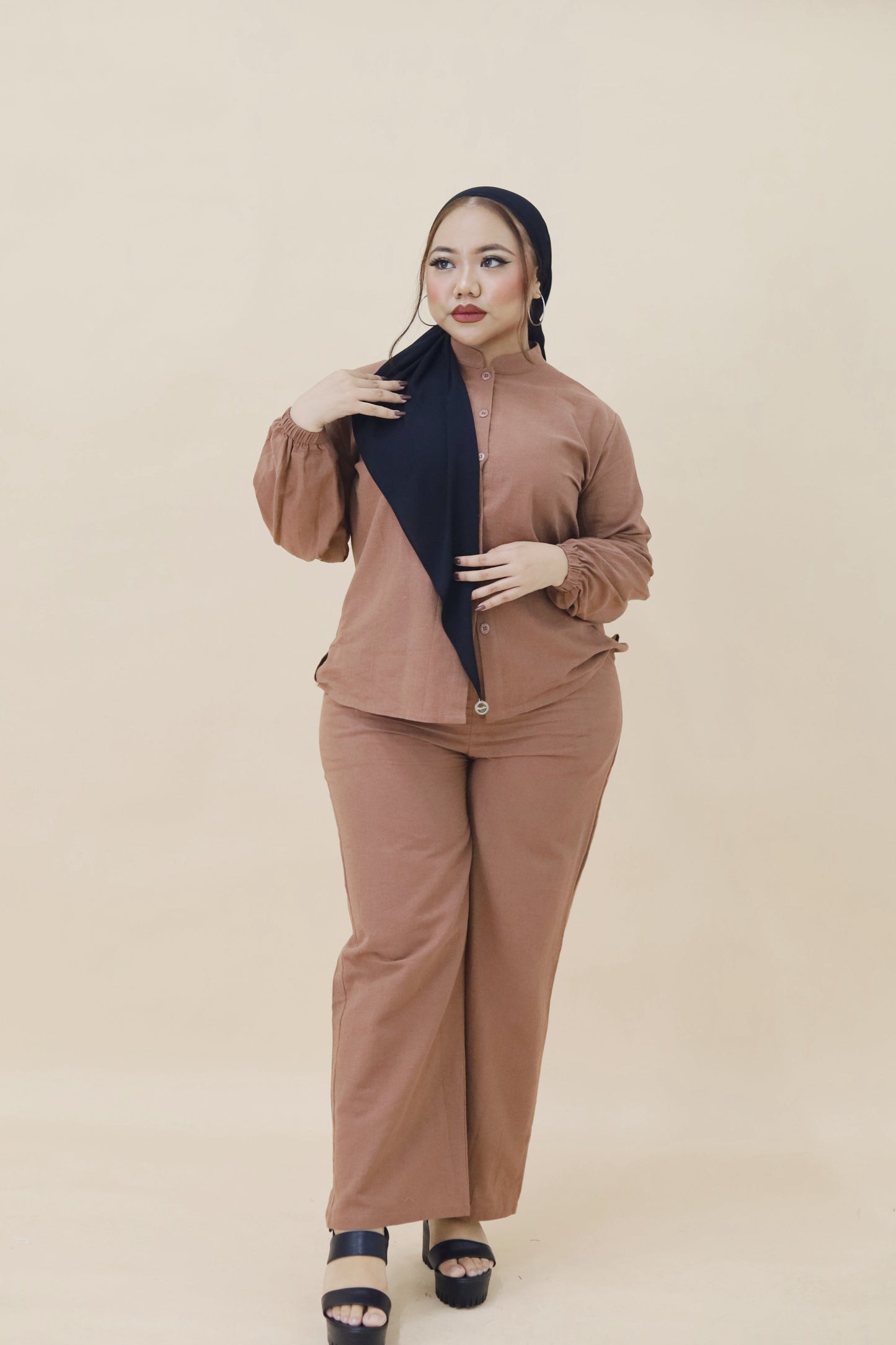 AMANI PANT SET - BROWN