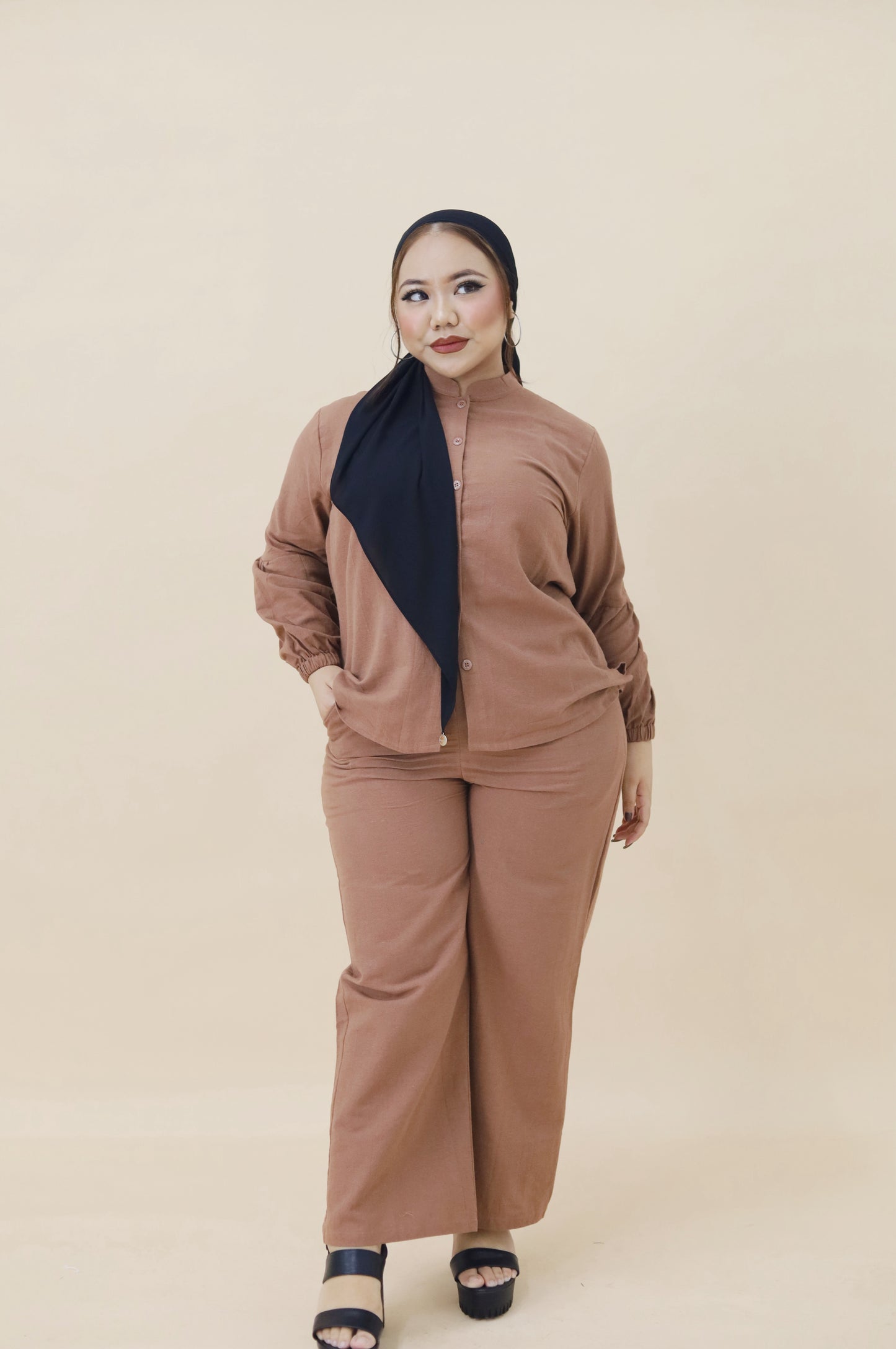 AMANI PANT SET - BROWN