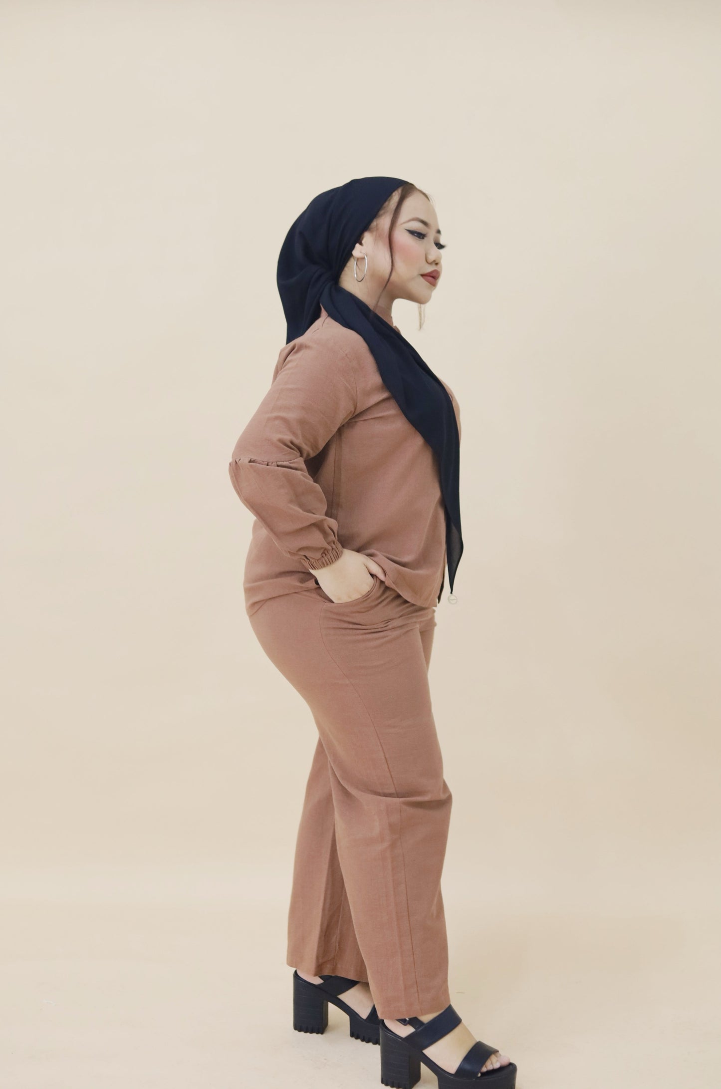AMANI PANT SET - BROWN