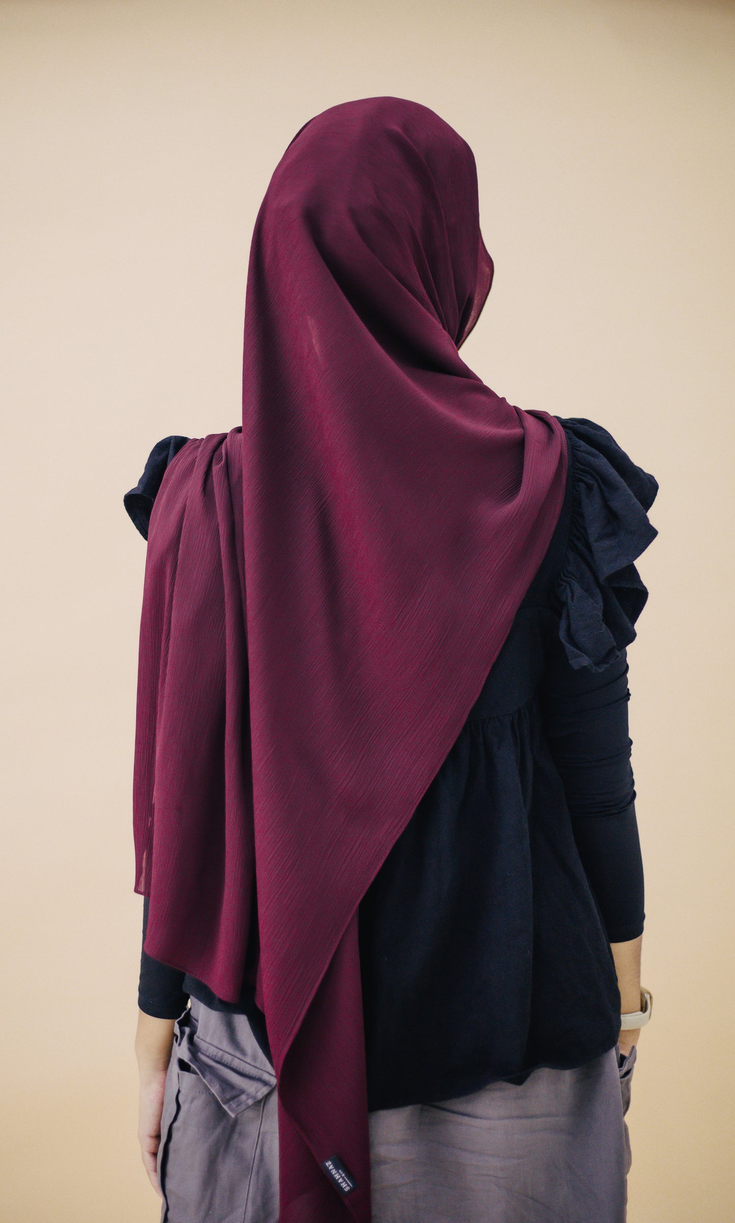 CRINKLE CHIFFON HIJAB - ROSEWOOD