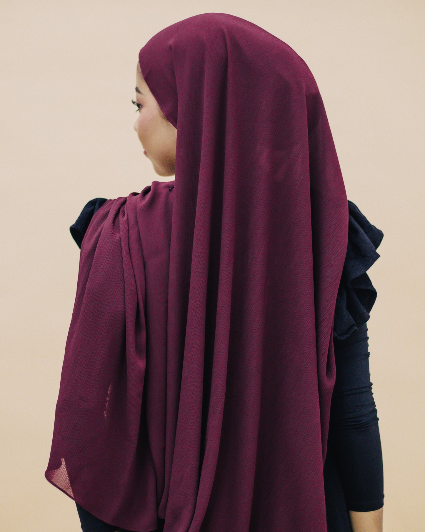 CRINKLE CHIFFON HIJAB - ROSEWOOD