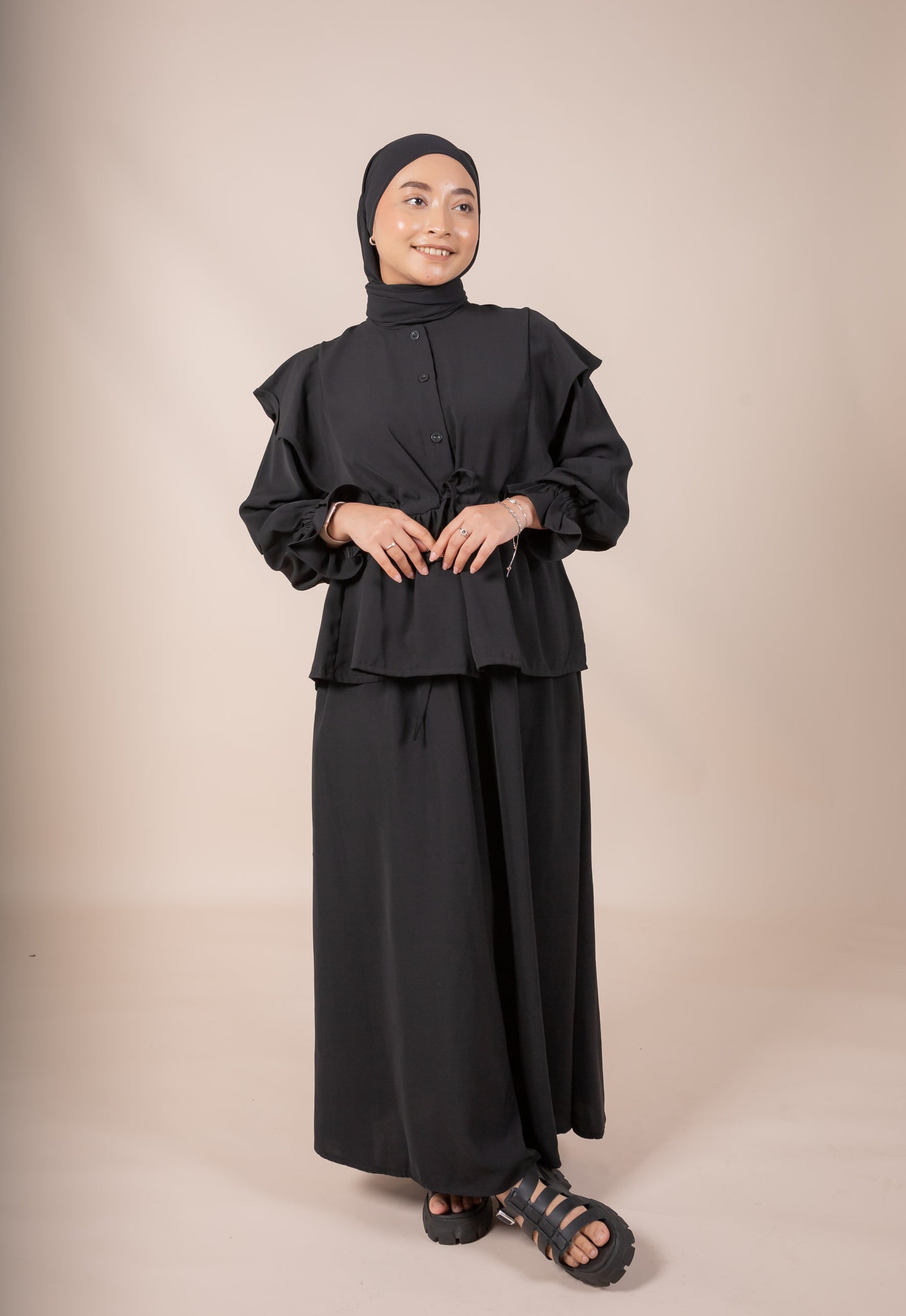 CHAZIA SKIRT SET - BLACK