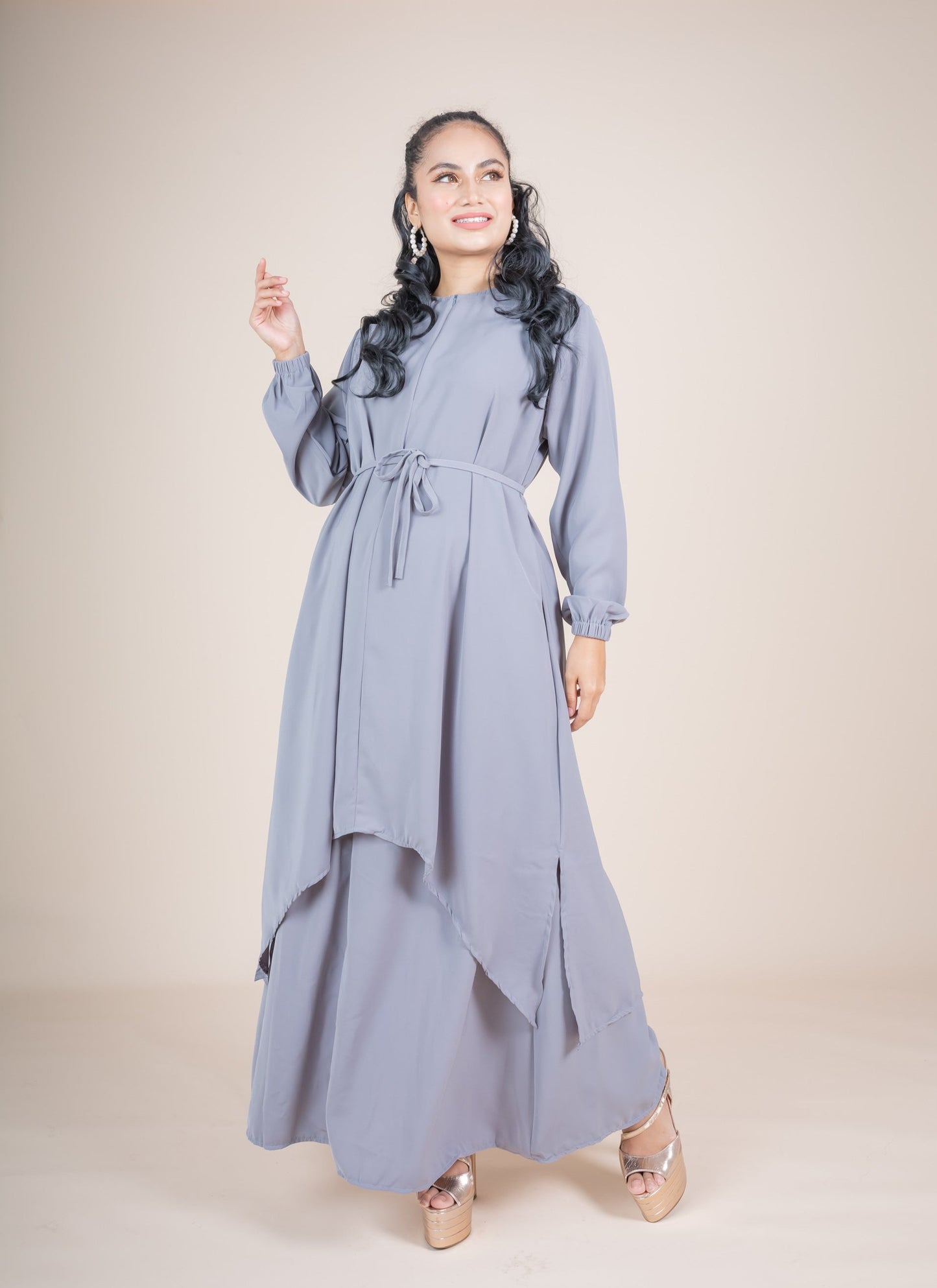 ILINA SKIRT SET - BLUE GREY