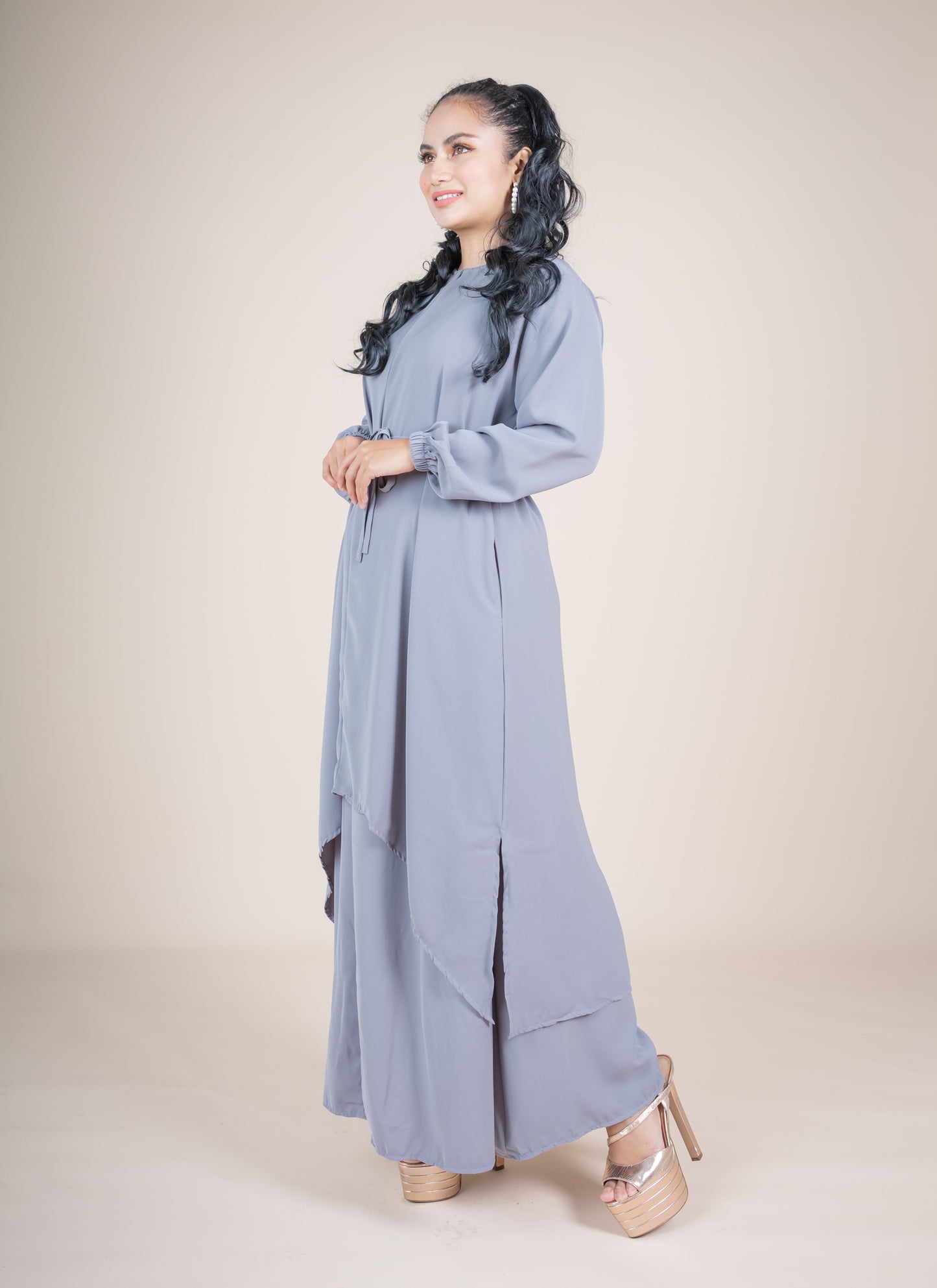 ILINA SKIRT SET - BLUE GREY