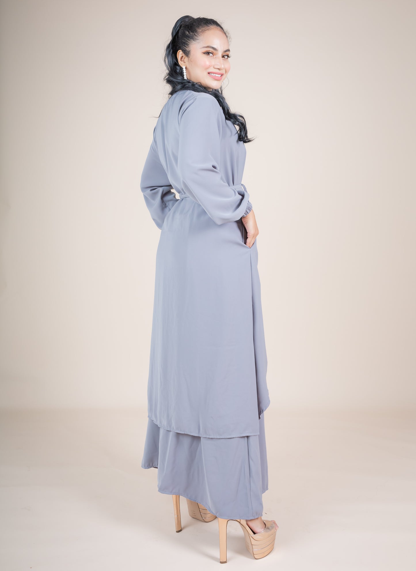 ILINA SKIRT SET - BLUE GREY
