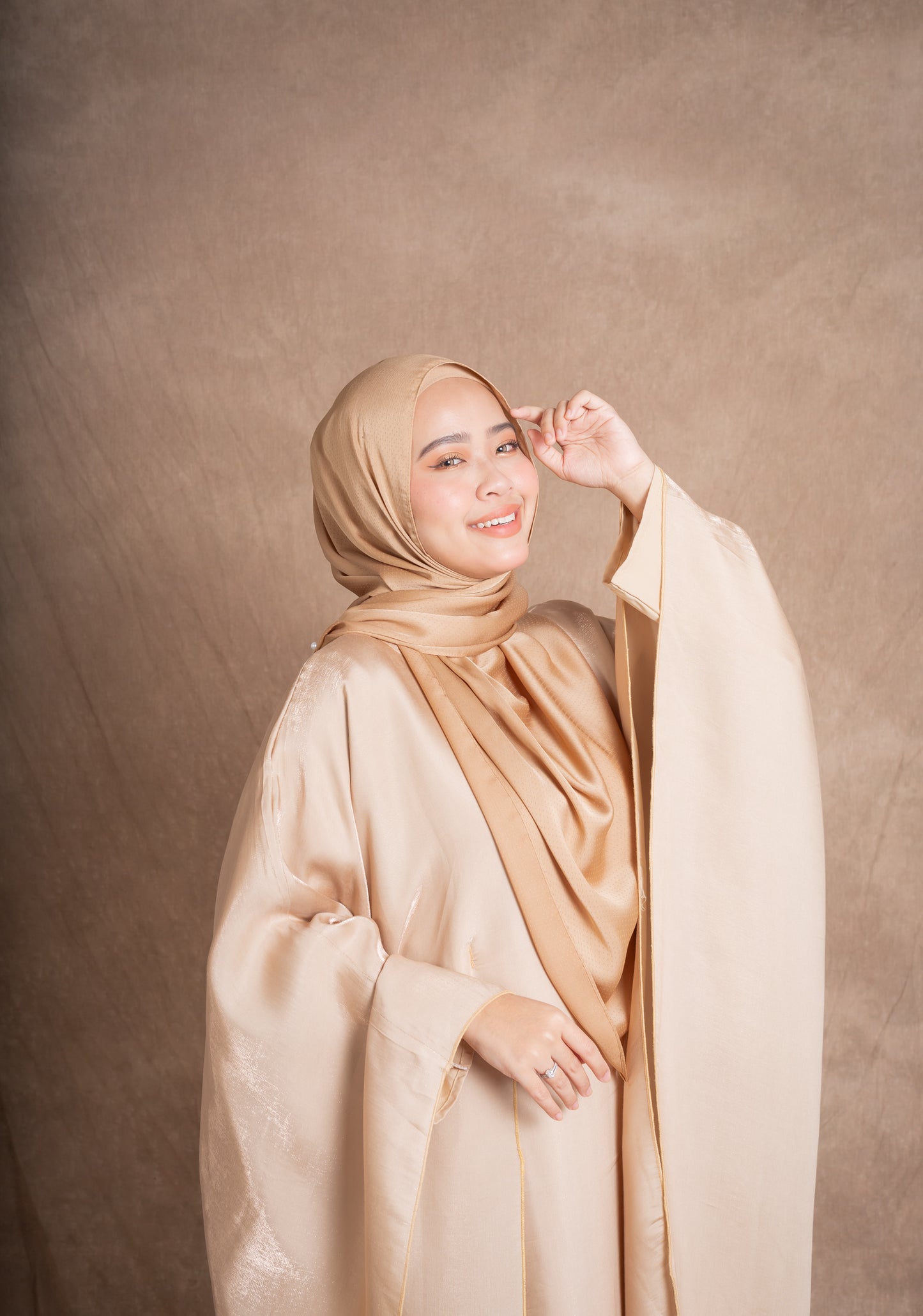 SATIN DOTTED HIJAB - GOLD