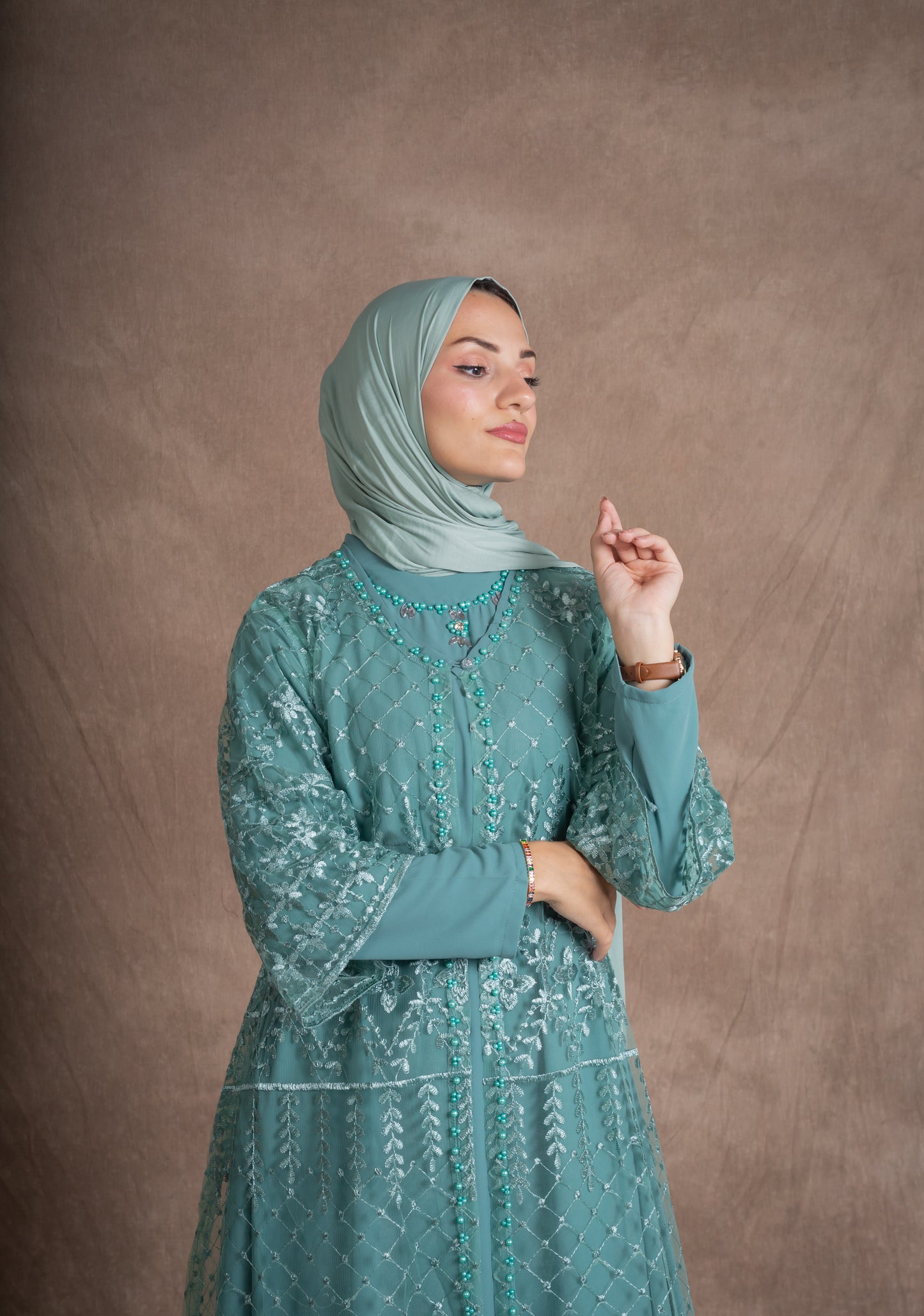 PUTERI LACE DRESS - MINT GREEN