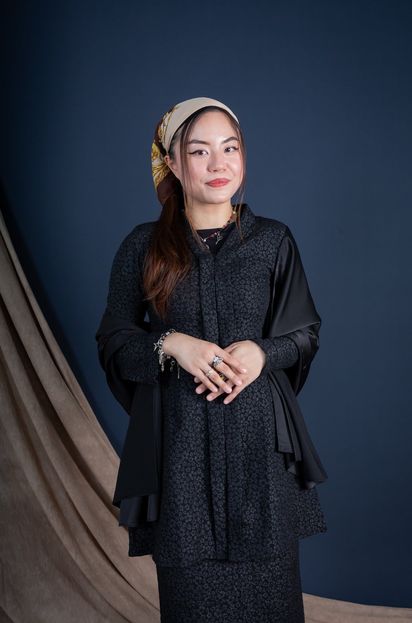 SATIN SILK HIJAB - BLACK