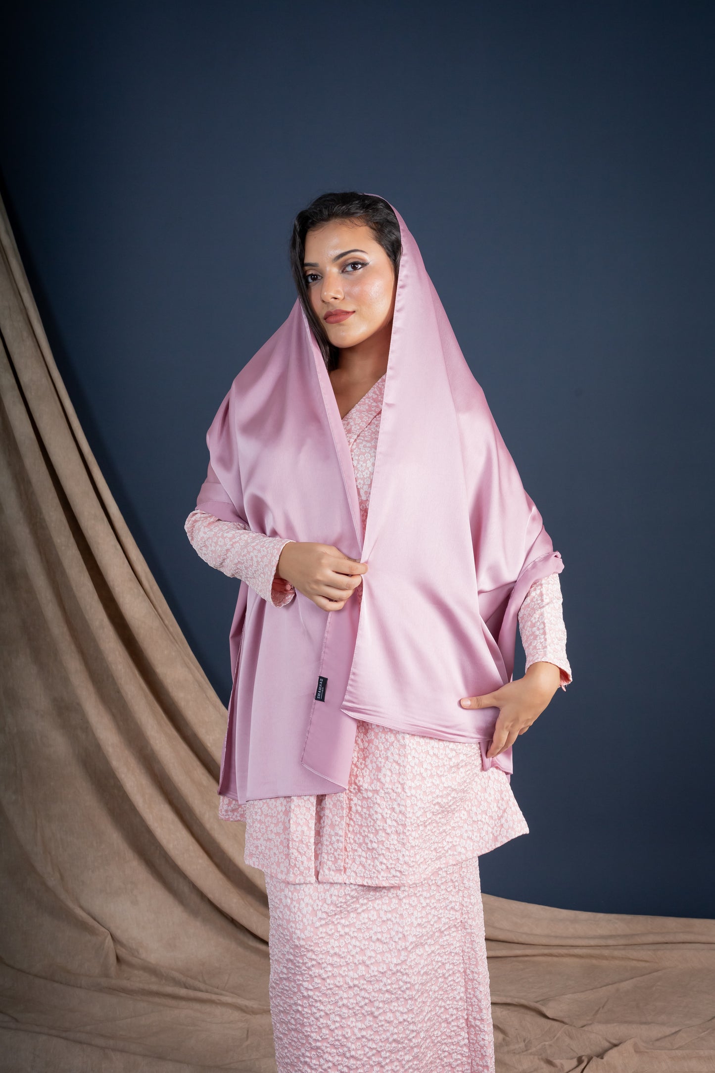 SATIN SILK HIJAB - ROSE