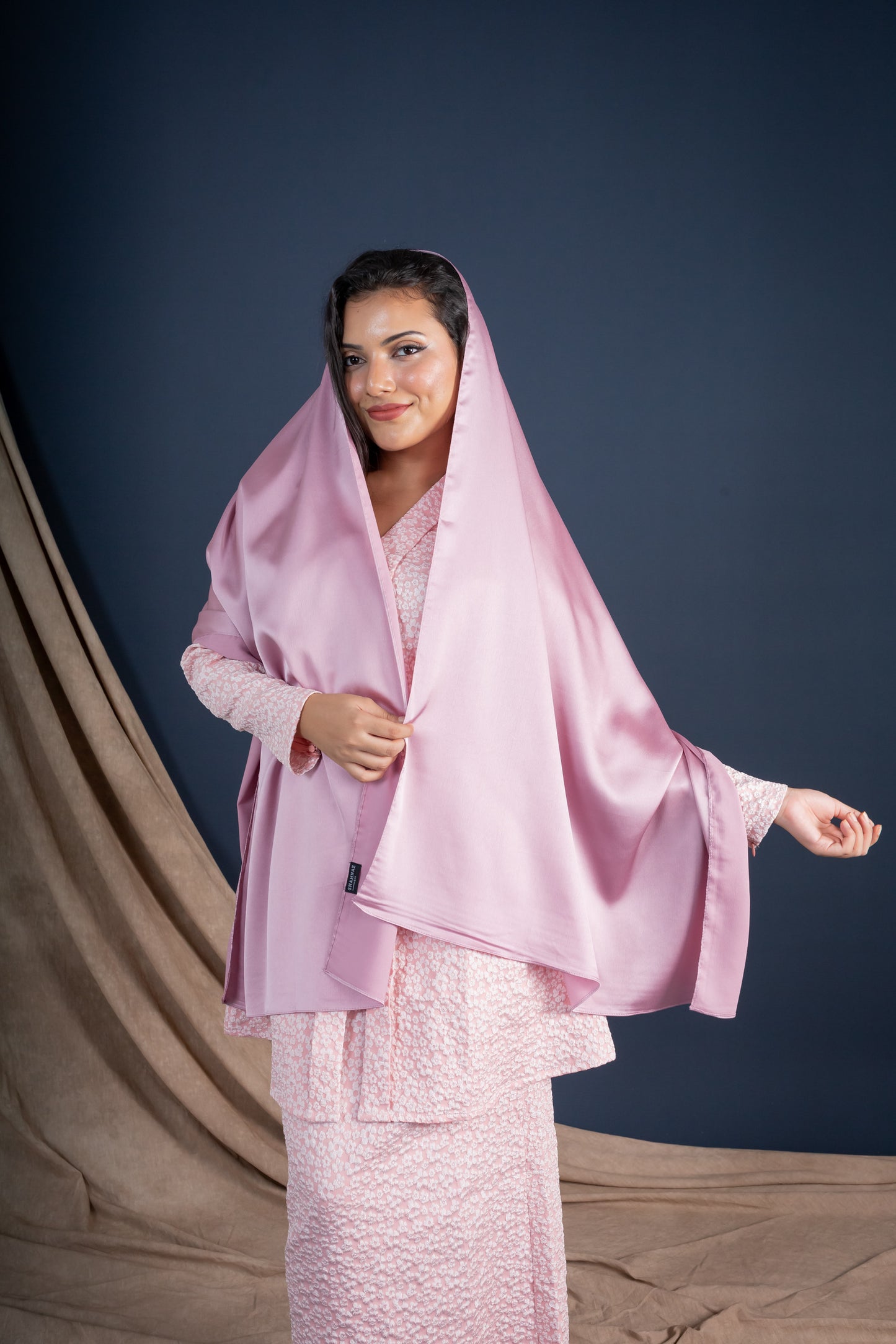 SATIN SILK HIJAB - ROSE