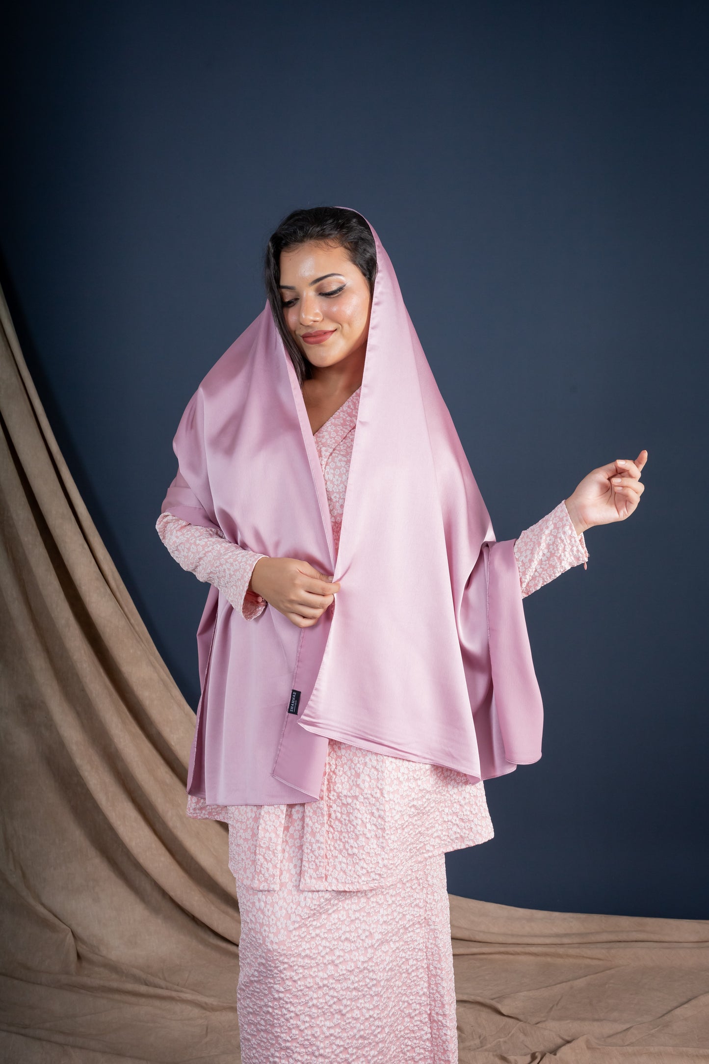SATIN SILK HIJAB - ROSE