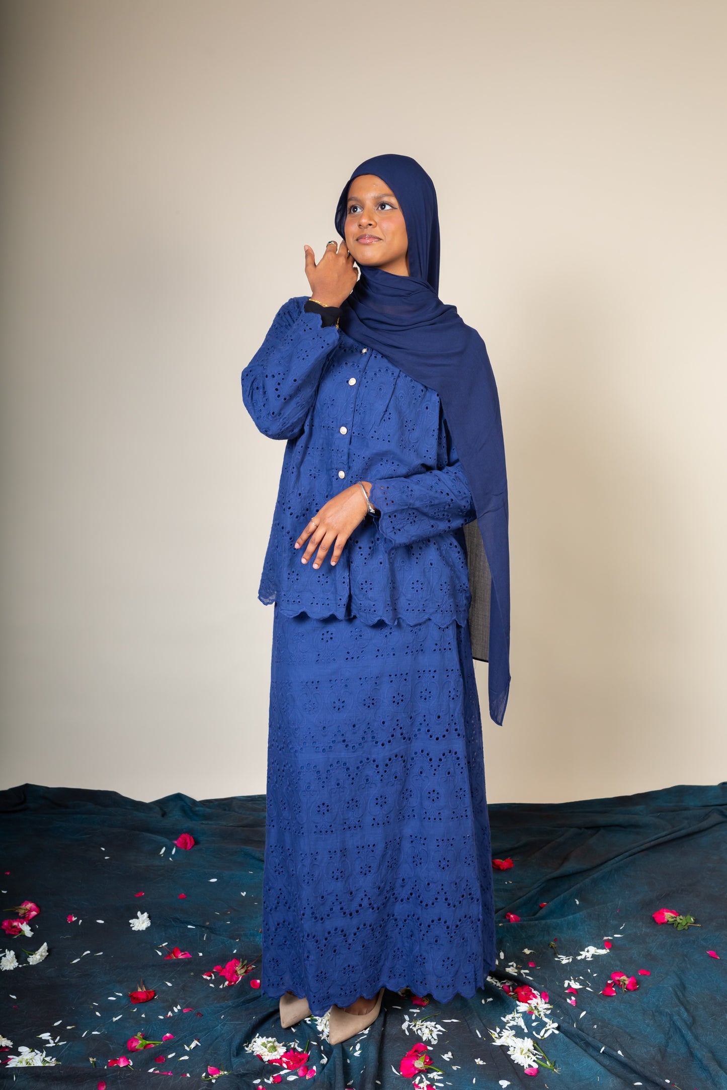 MAHEEN SKIRT SET - ROYAL BLUE