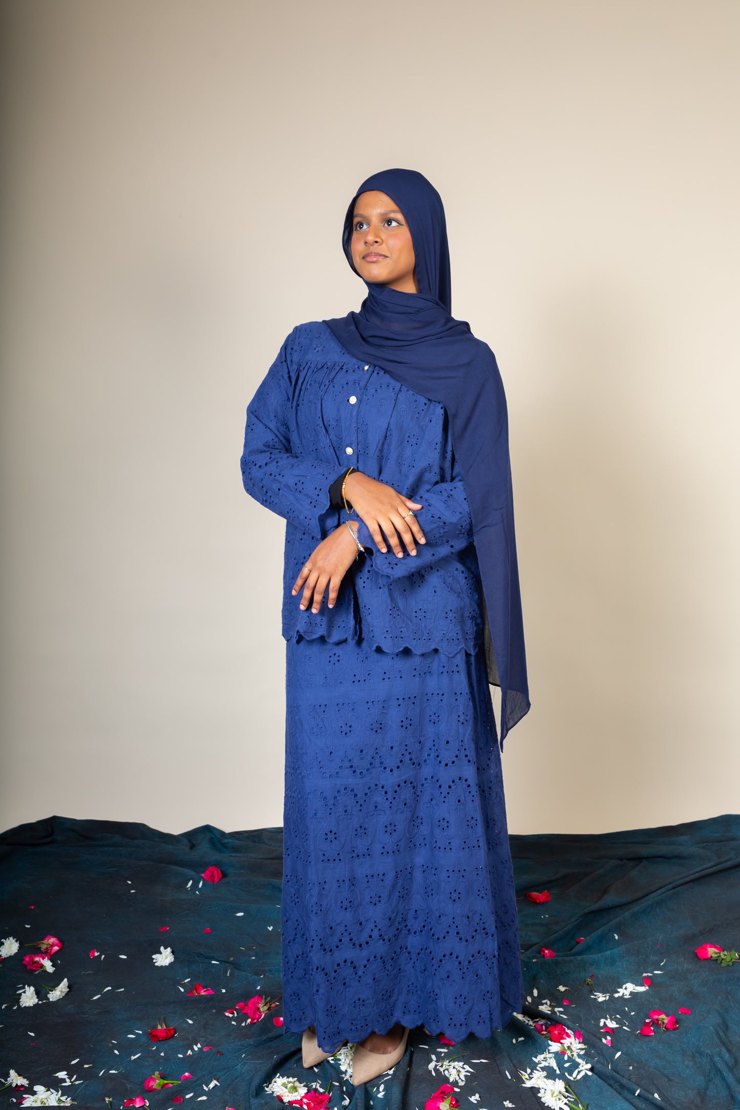 MAHEEN SKIRT SET - ROYAL BLUE