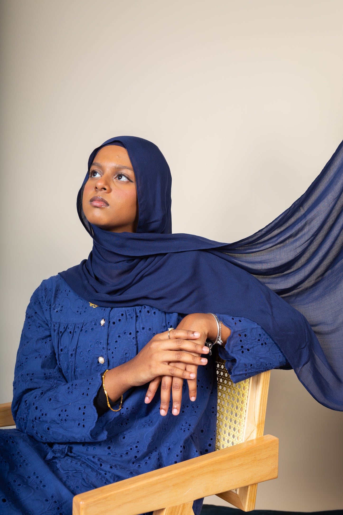 BAMBOO MODAL HIJAB WITH MATCHING INNER CAP - ROYAL BLUE