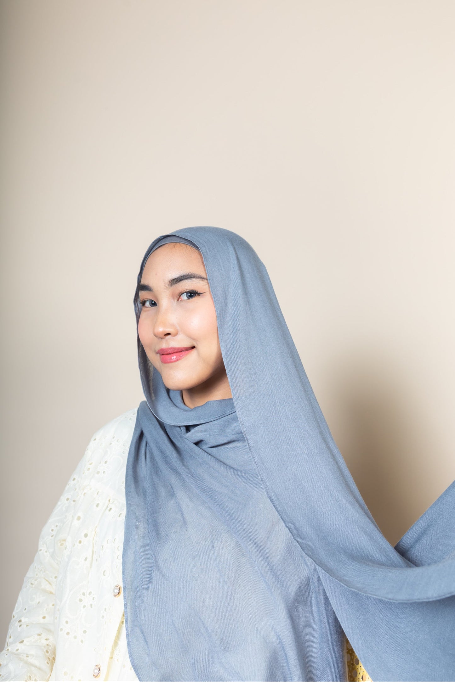 BAMBOO MODAL HIJAB WITH MATCHING INNER CAP - FOSSIL