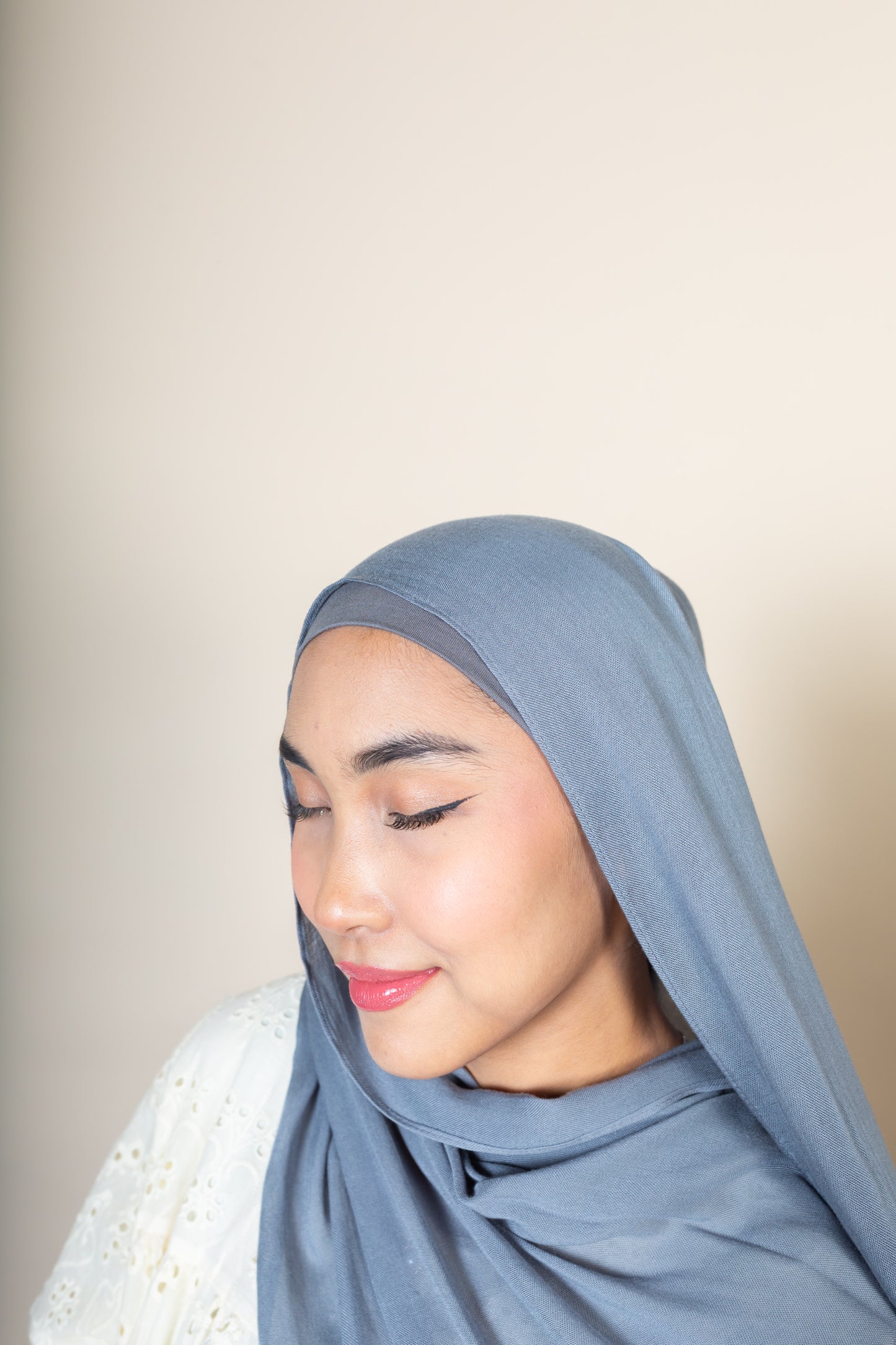 BAMBOO MODAL HIJAB WITH MATCHING INNER CAP - FOSSIL