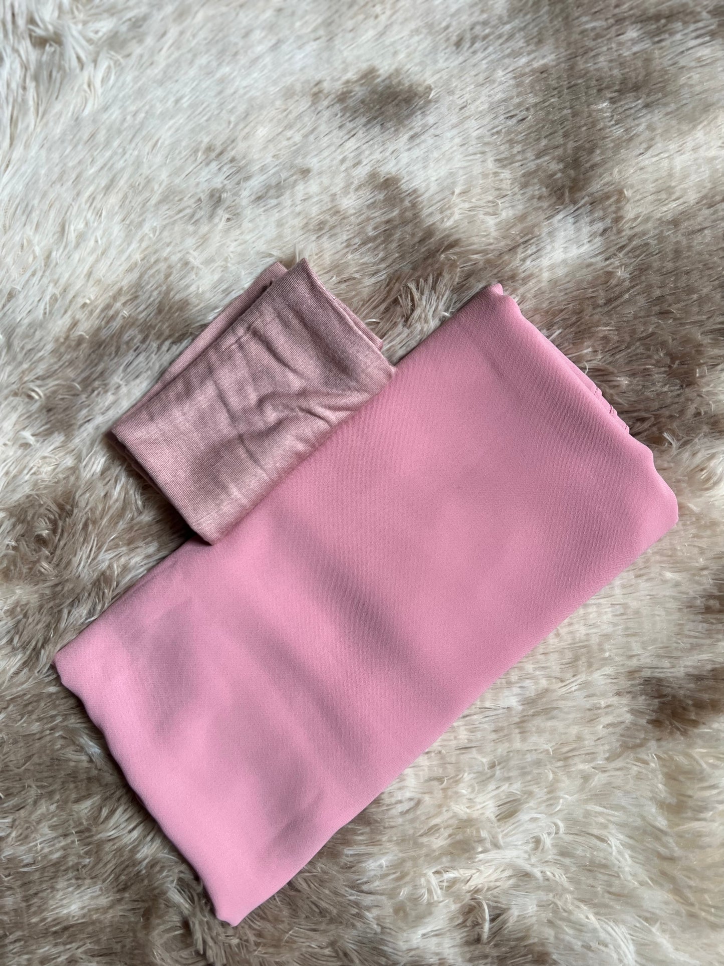 KOREAN CHIFFON HIJAB WITH MATCHING INNER CAP - VALENTINE PINK