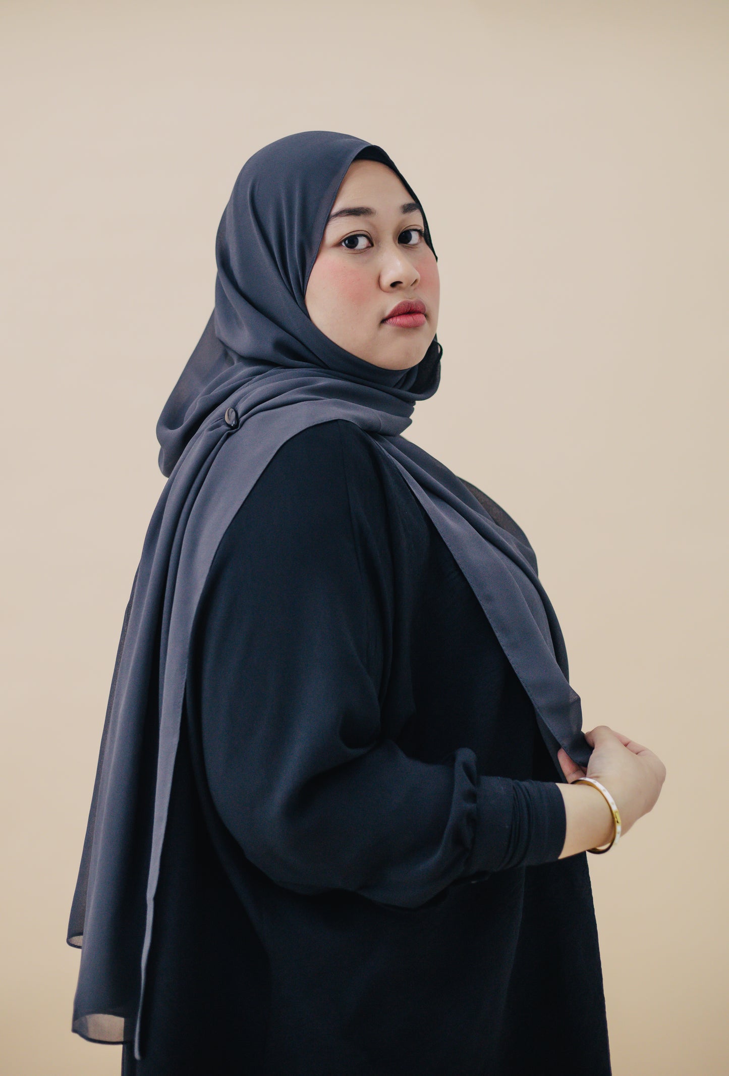NORMAL CHIFFON HIJAB - DARK ASH