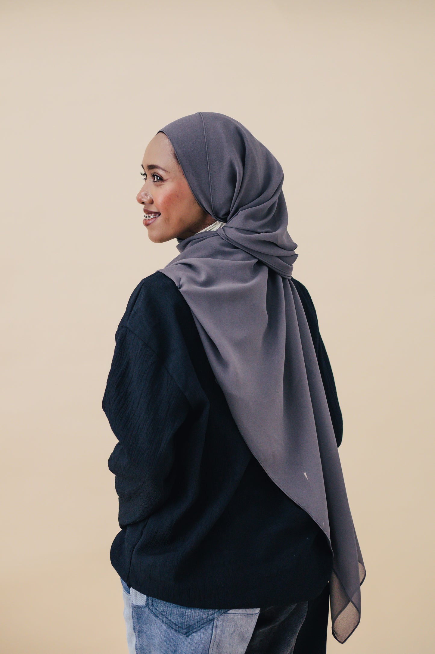 NORMAL CHIFFON HIJAB - FOSSIL