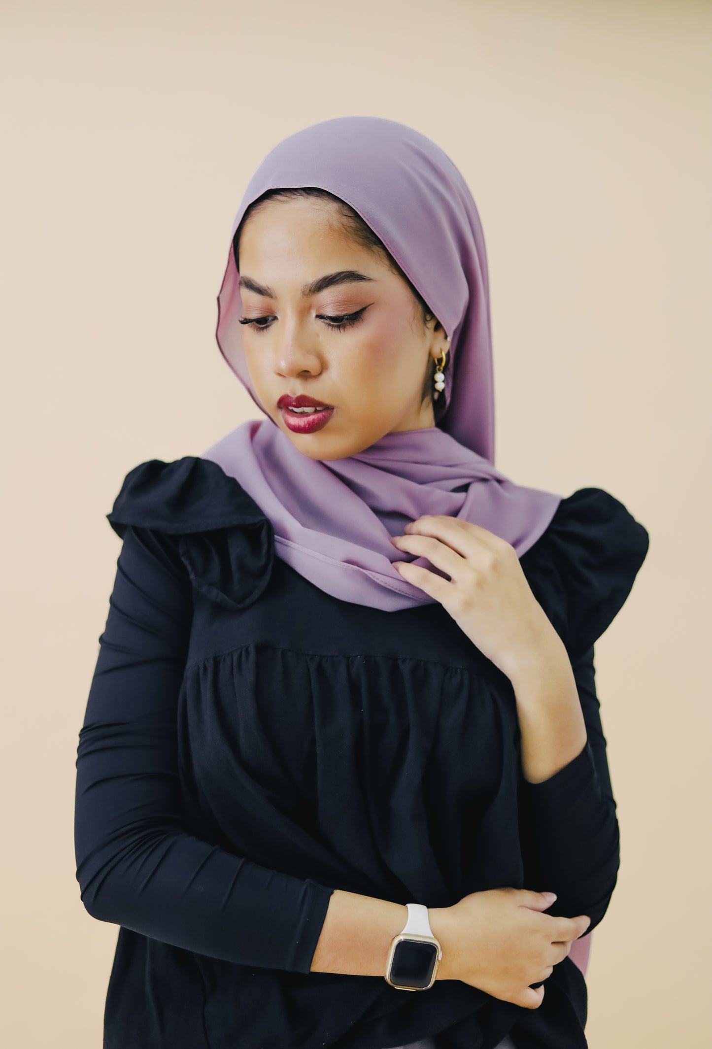 NORMAL CHIFFON HIJAB - LIGHT GRAPE