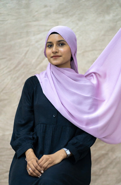 SATIN DOTTED HIJAB - LILAC