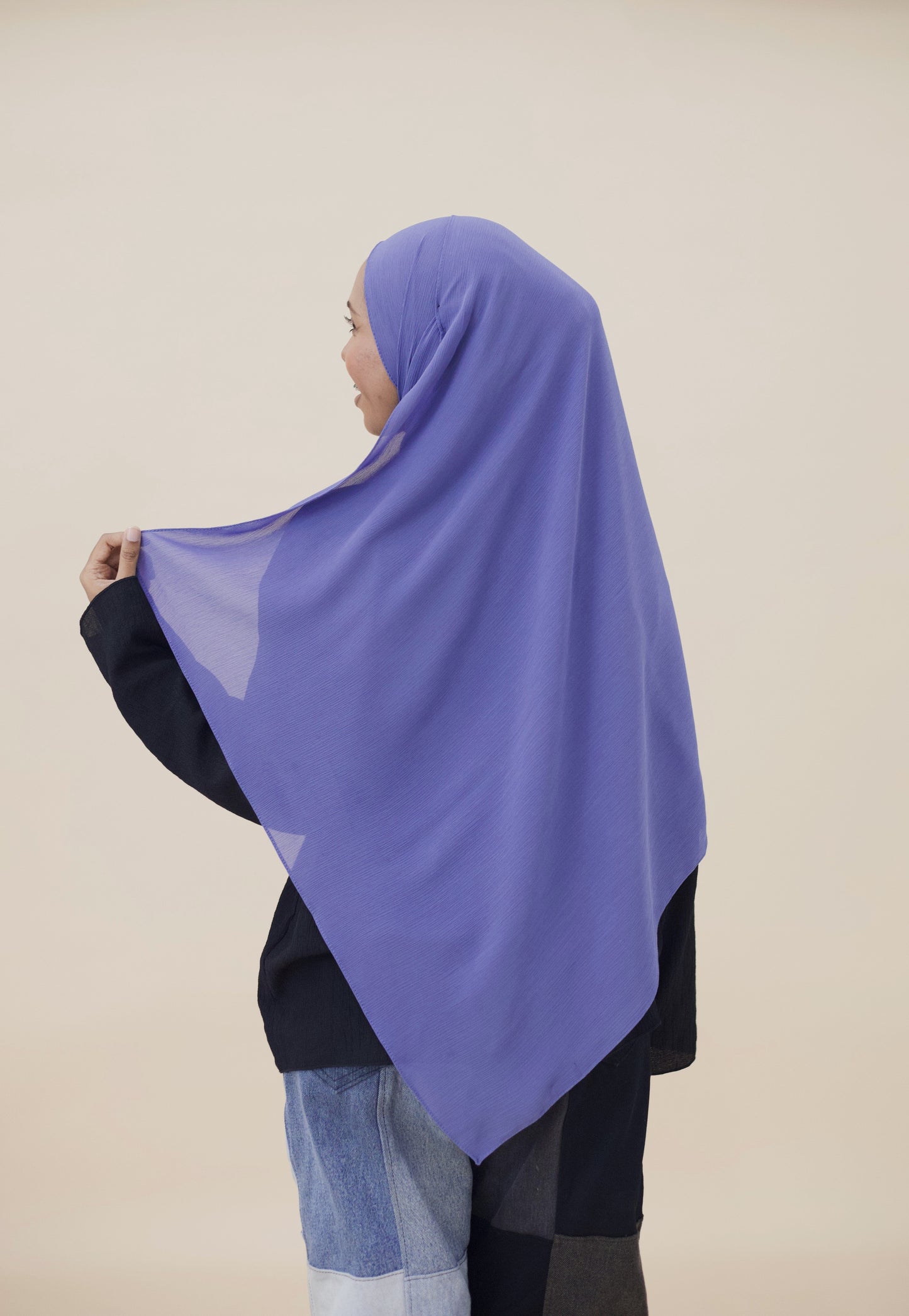 CRINKLE CHIFFON HIJAB - CORNFLOWER BLUE