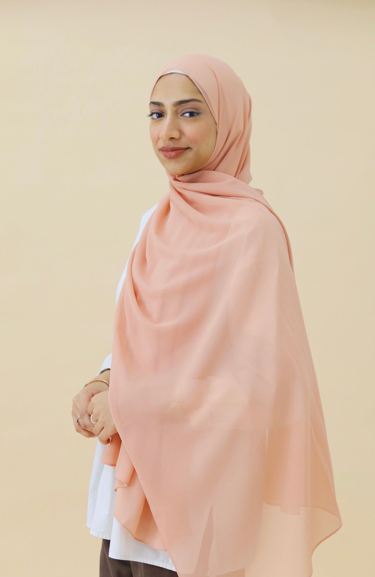 NORMAL CHIFFON HIJAB - PEACH