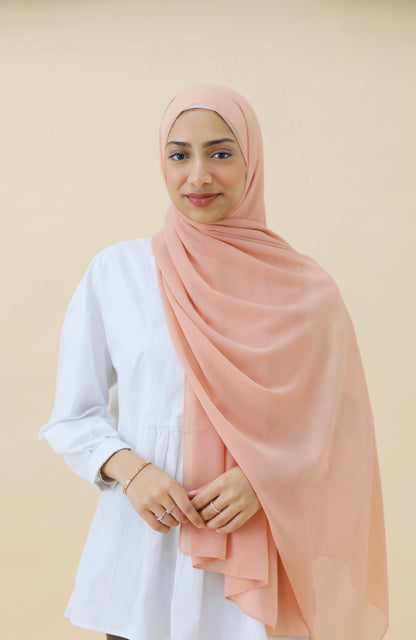 NORMAL CHIFFON HIJAB - PEACH