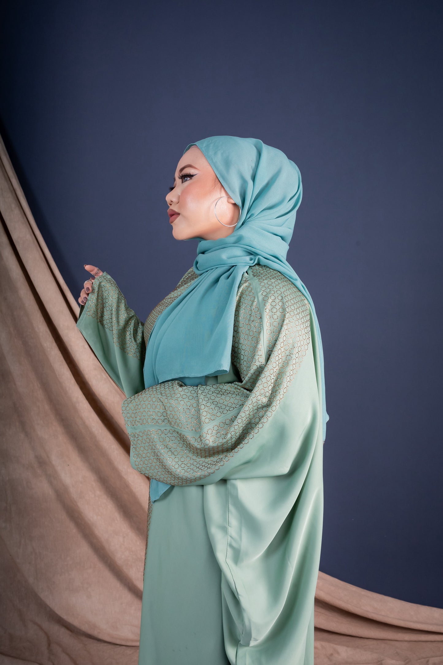 BALQIS KAFTAN ABAYA - FERN GREEN