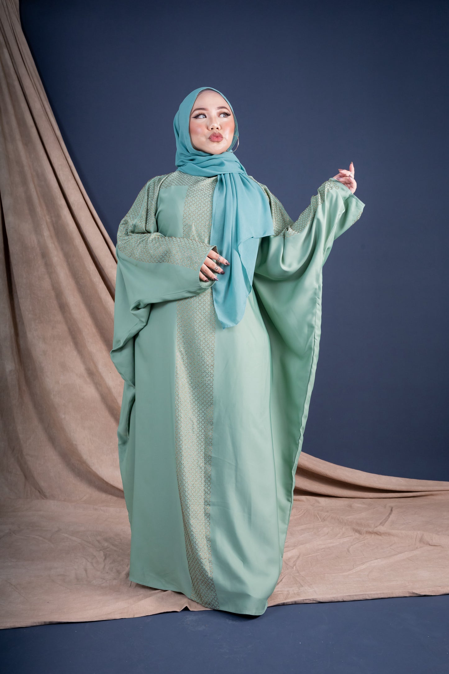 BALQIS KAFTAN ABAYA - FERN GREEN