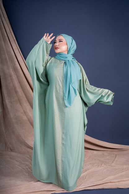 BALQIS KAFTAN ABAYA - FERN GREEN