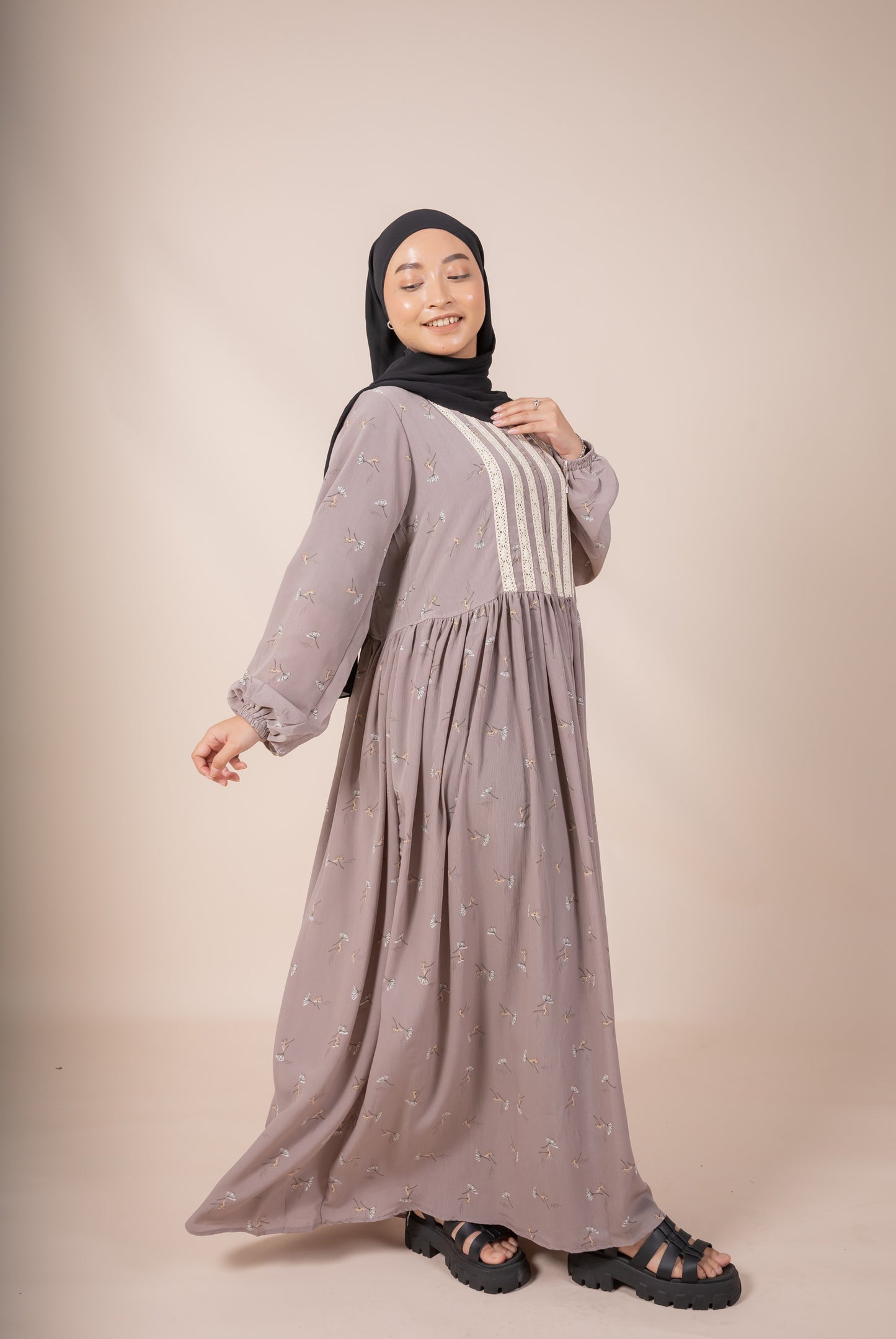 DAHA MAXI DRESS - ASH GREY