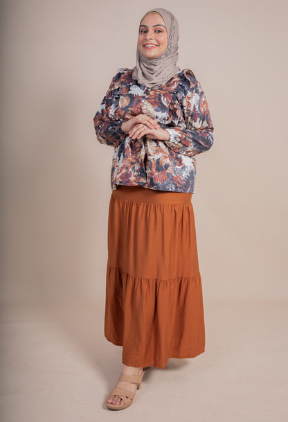 GHAZAL SKIRT SET - BRICK