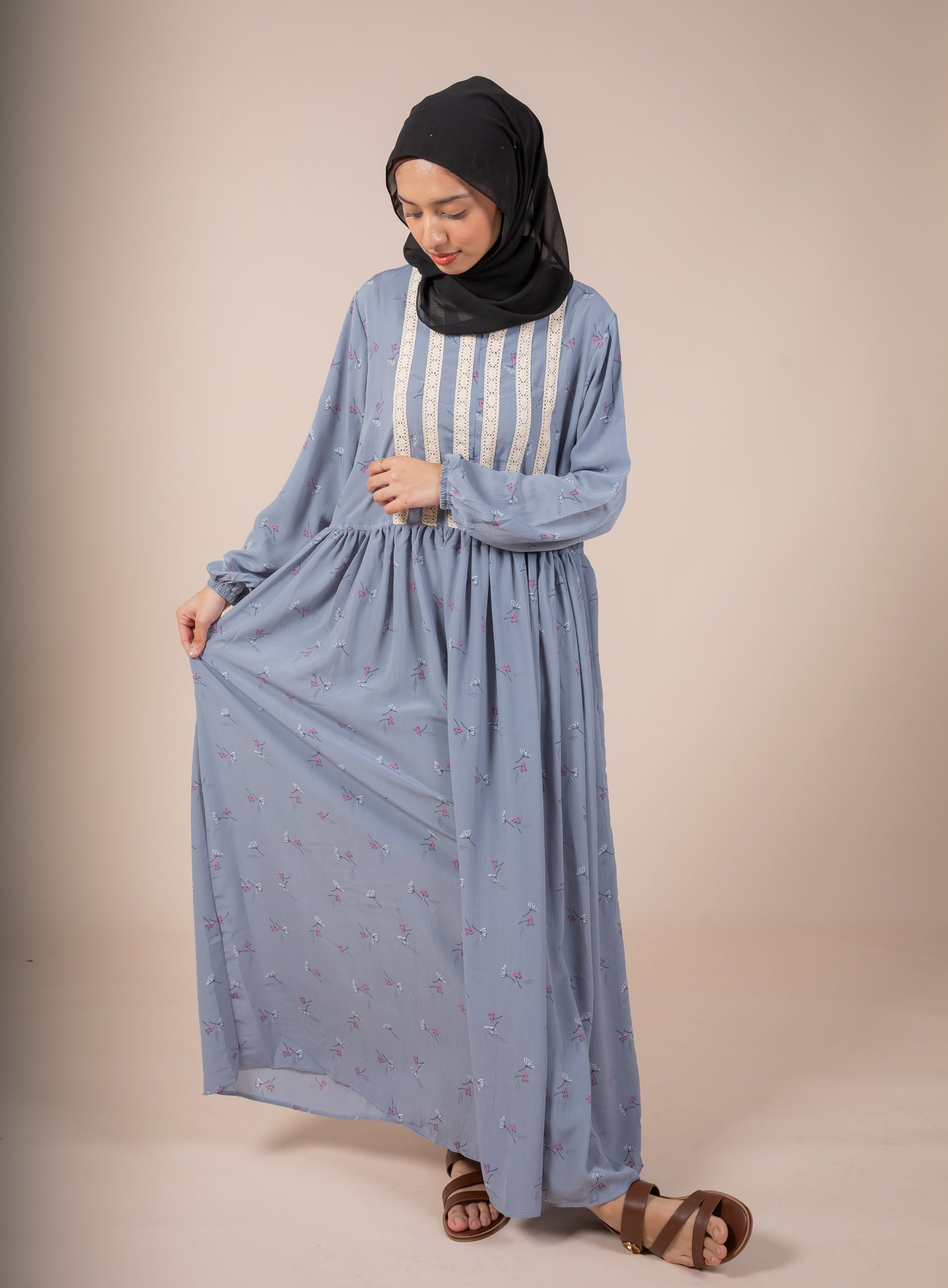 DAHA MAXI DRESS - STEEL BLUE