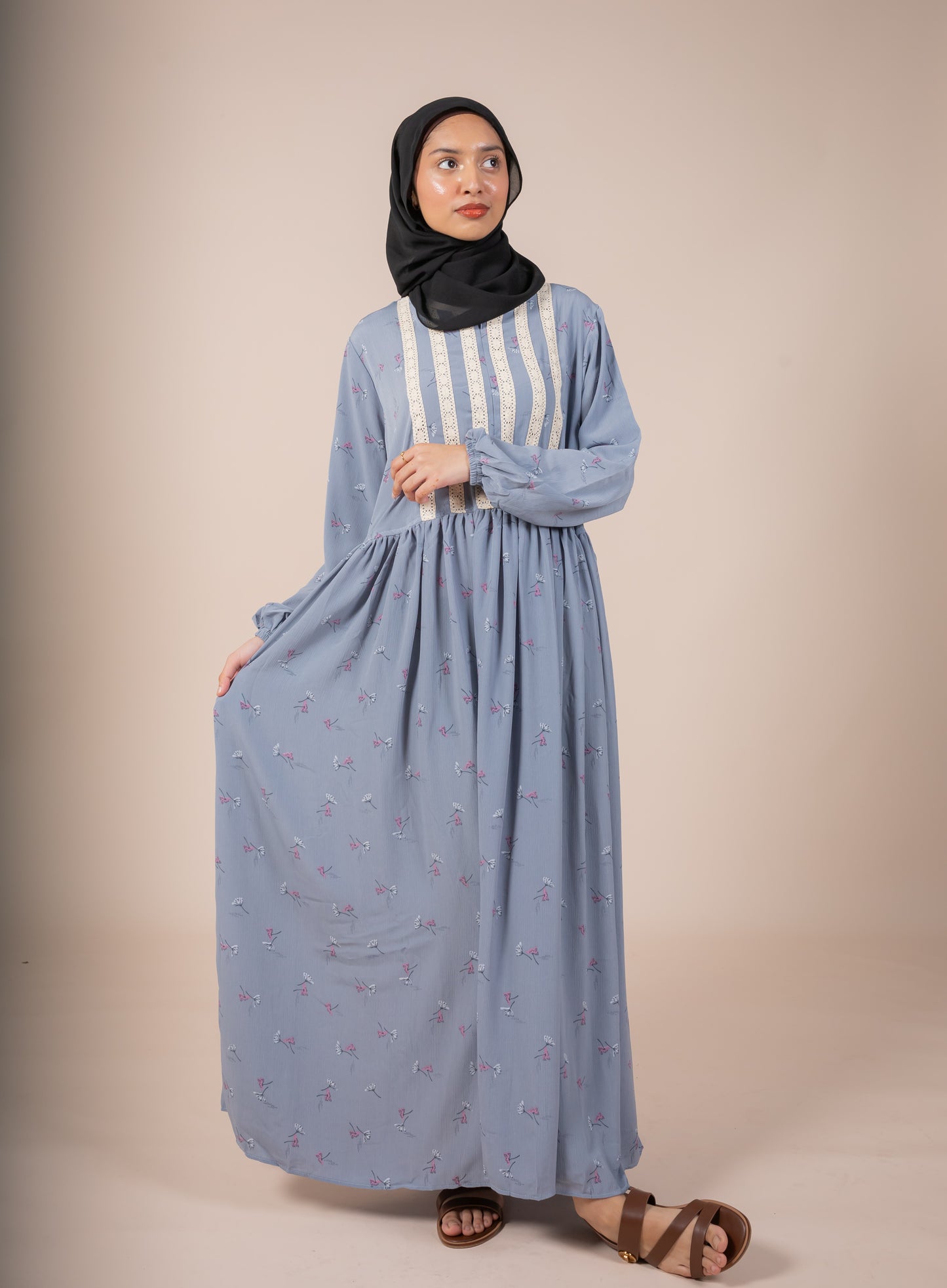 DAHA MAXI DRESS - STEEL BLUE