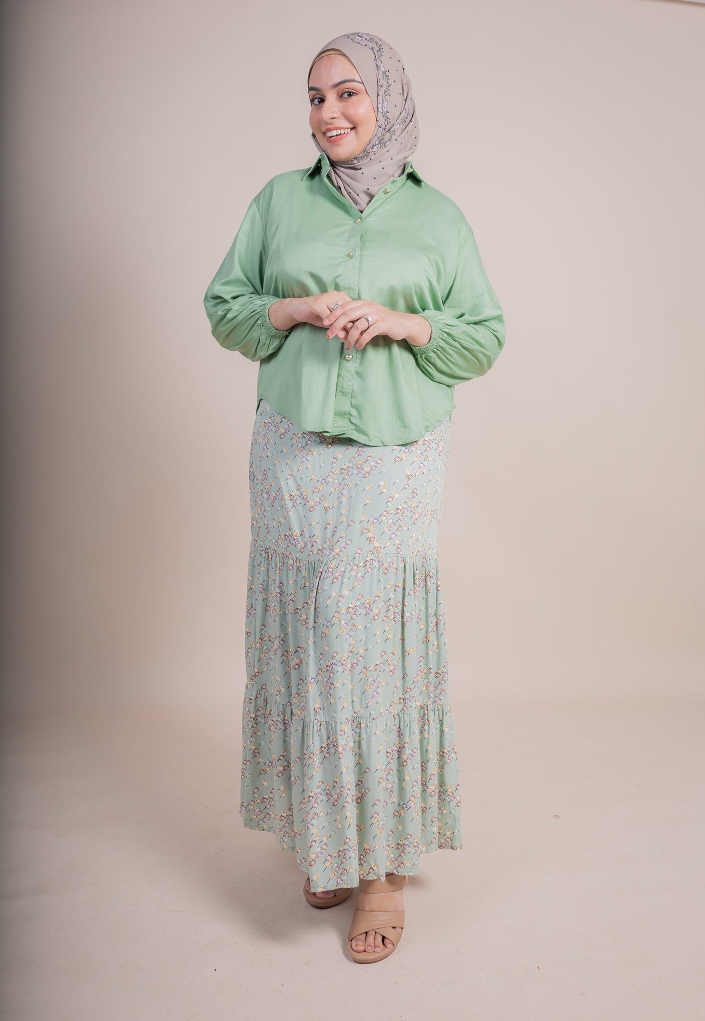 FARYAL SKIRT SET - PISTACHIO