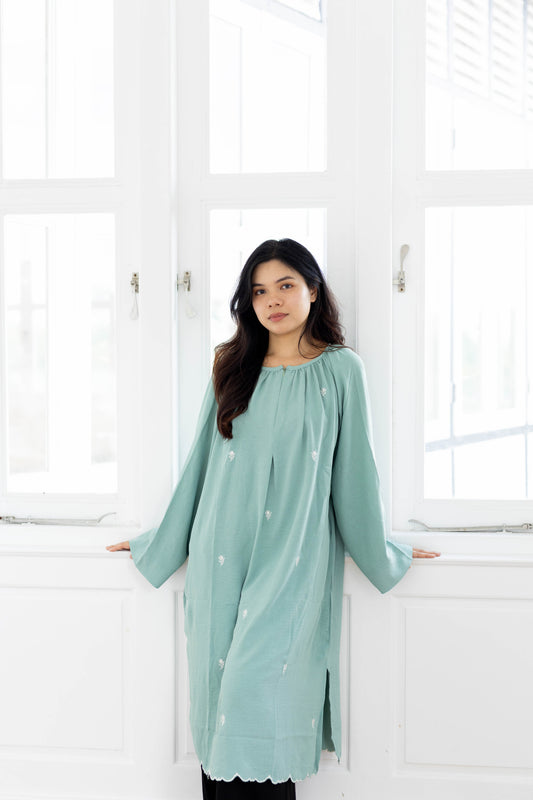 ZAYRA MIDI DRESS - MINT GREEN
