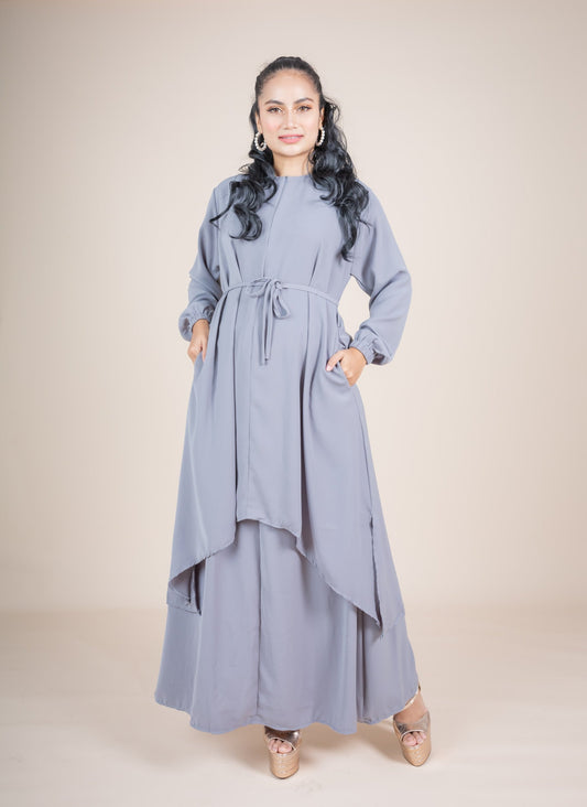 ILINA SKIRT SET - BLUE GREY