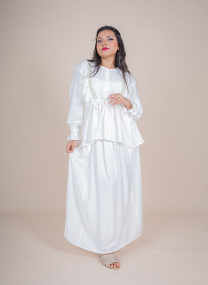 HAMNA SKIRT SET - WHITE