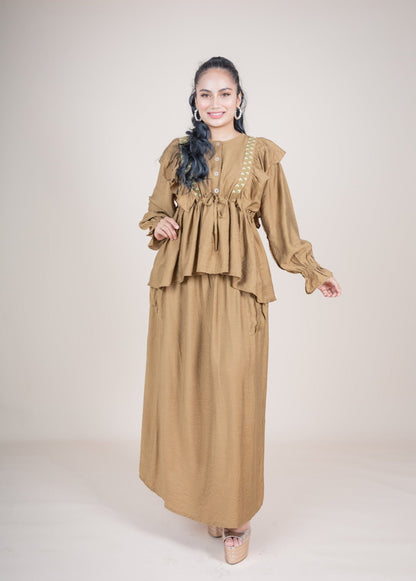 HAMNA SKIRT SET - MUSTARD