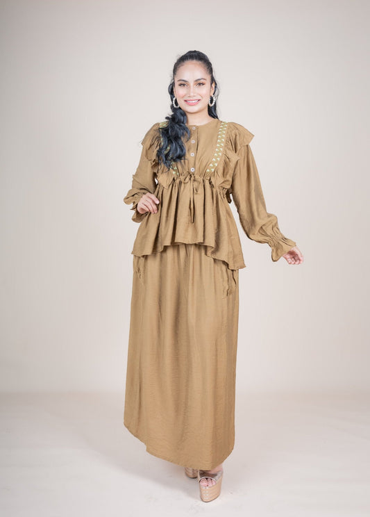 HAMNA SKIRT SET - MUSTARD