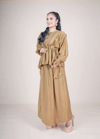 HAMNA SKIRT SET - MUSTARD