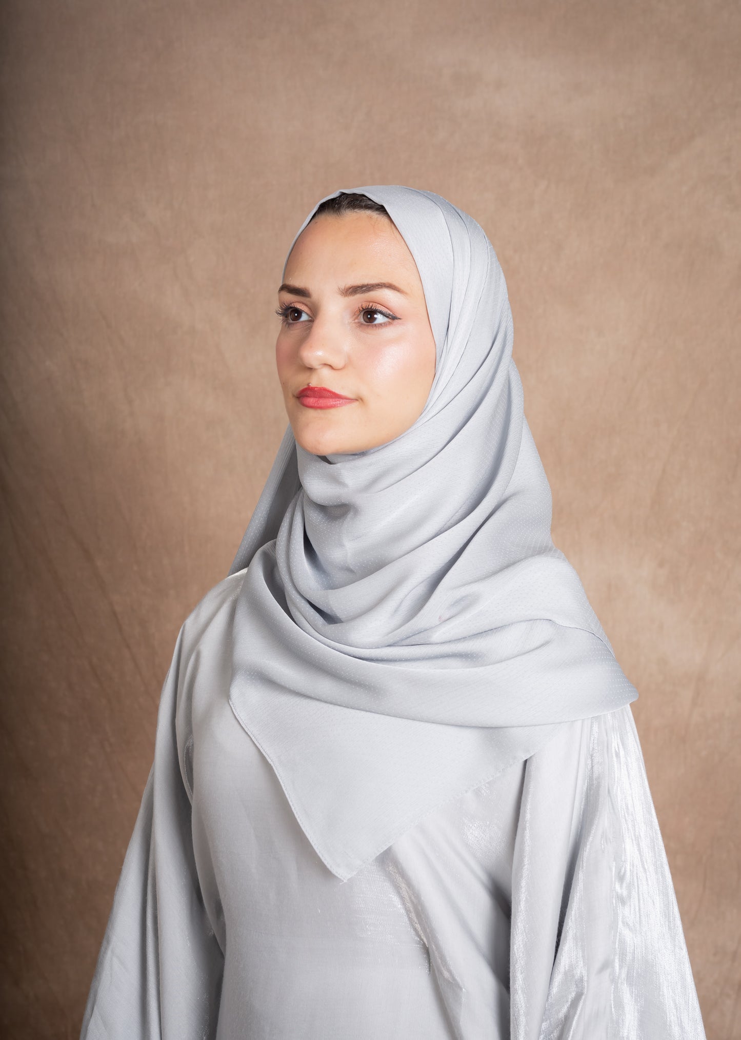 SATIN DOTTED HIJAB - ICY BLUE