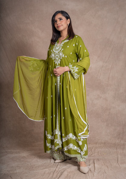 ILAVARASI ANARKALI - FERN GREEN